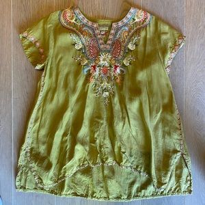 Johnny Was linen blouse.  Amazing detail  great condition. Only worn a few times